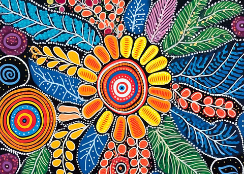 Dreamtime — dot painting style metal print