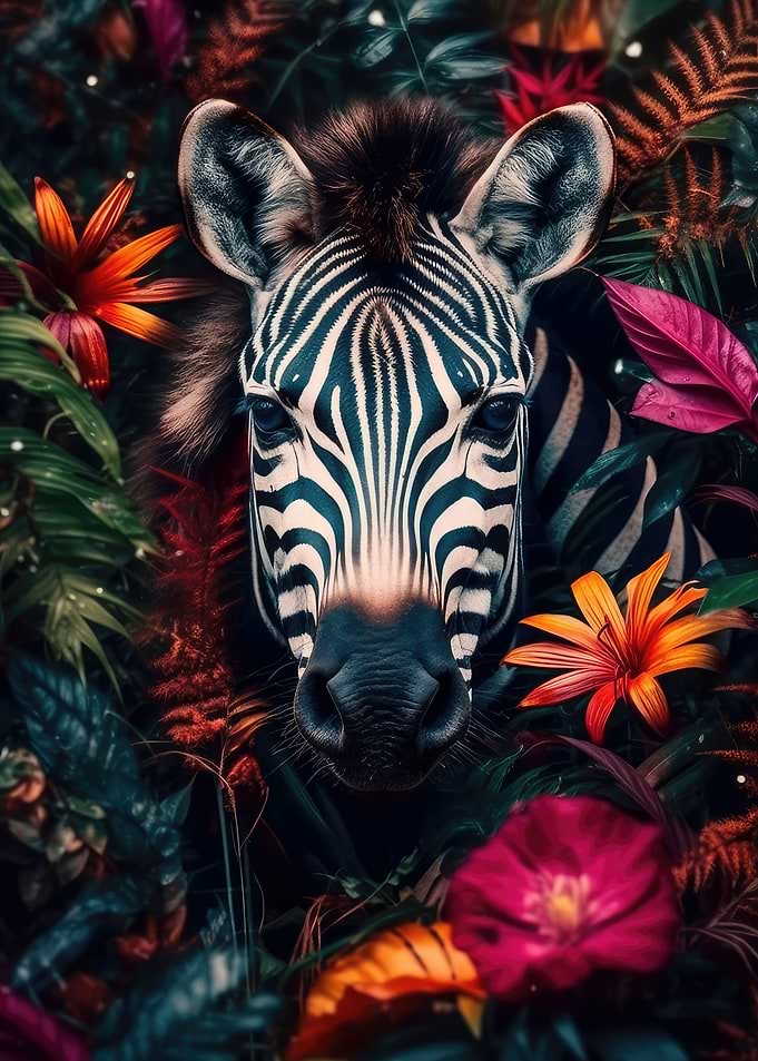 Zebra in the jungle art