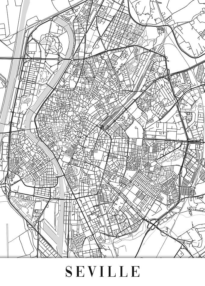 Seville White Map
