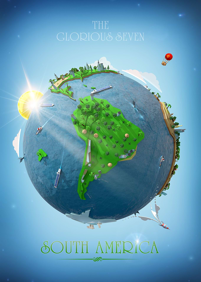 South America Low Poly