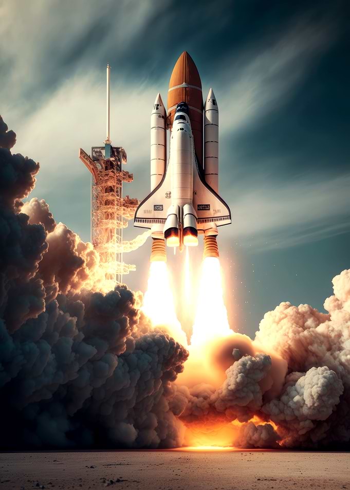 Rocket start to the moon