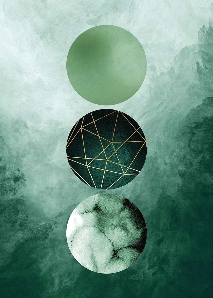 Emerald Green Geometric 3