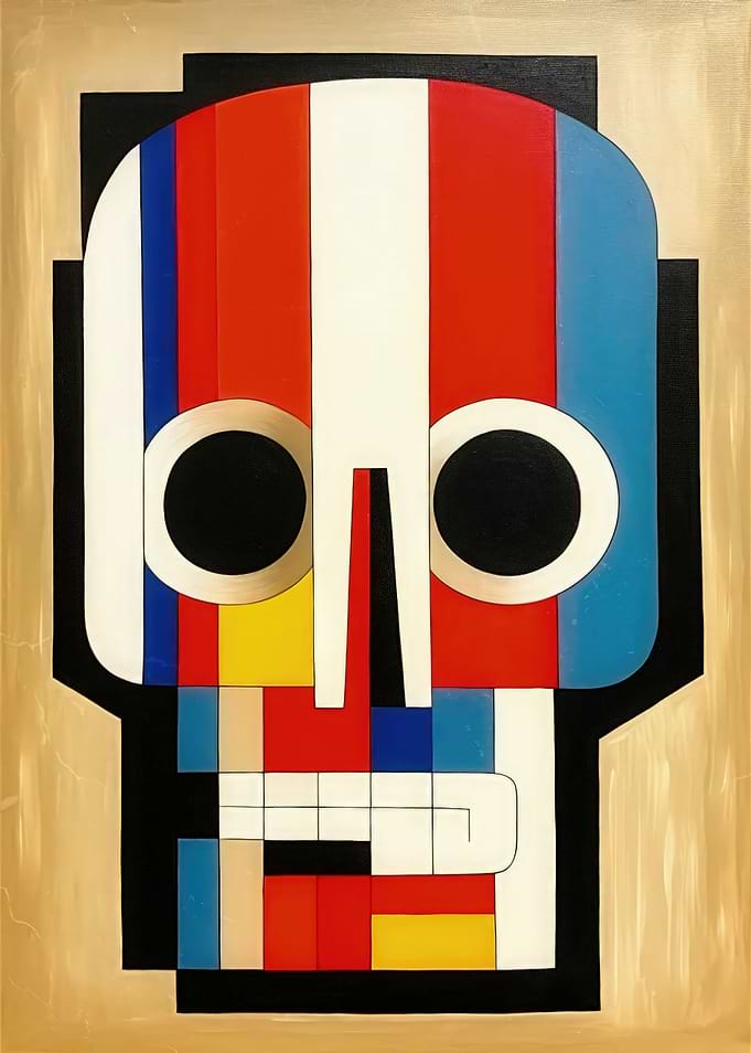 De Stijl Skull Three