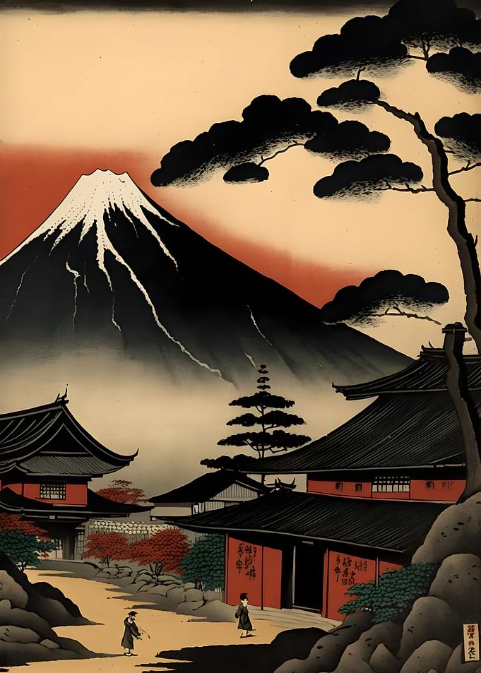 House with a mountain