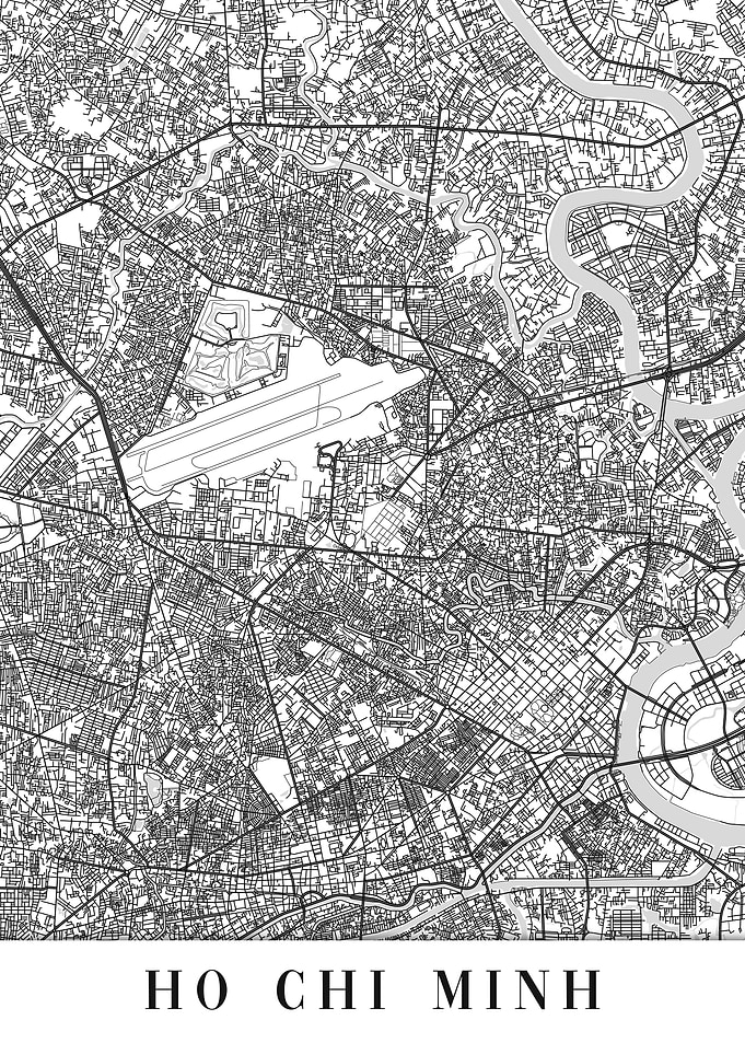 Ho Chi Minh White Map