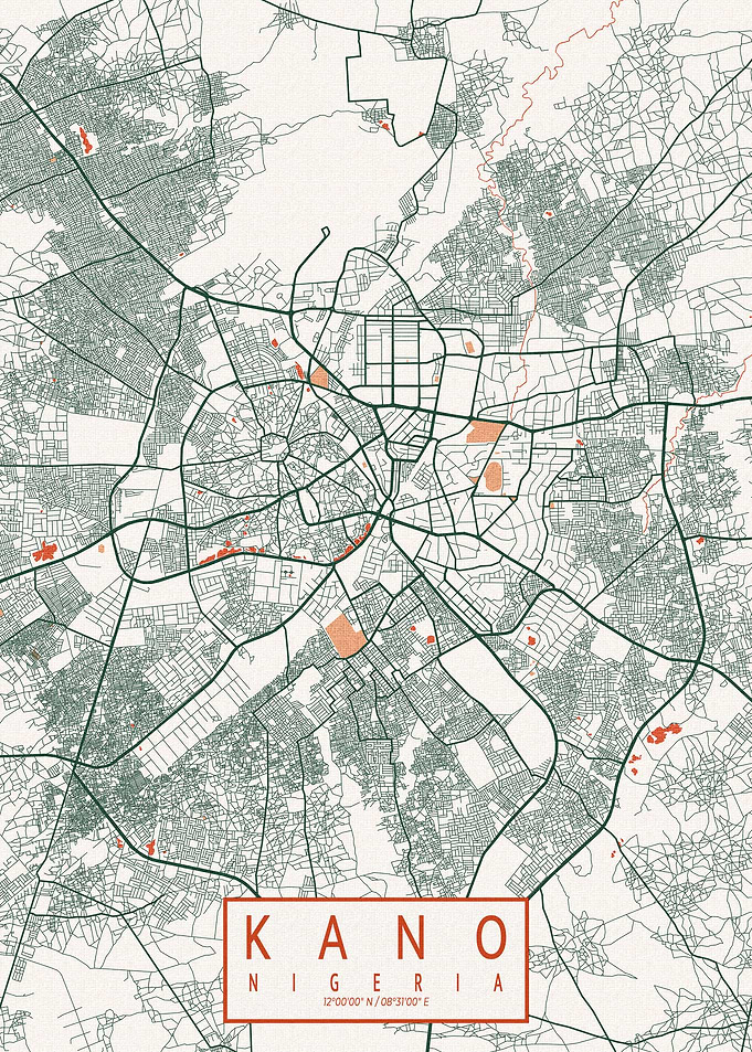 Kano City Map Bohemian
