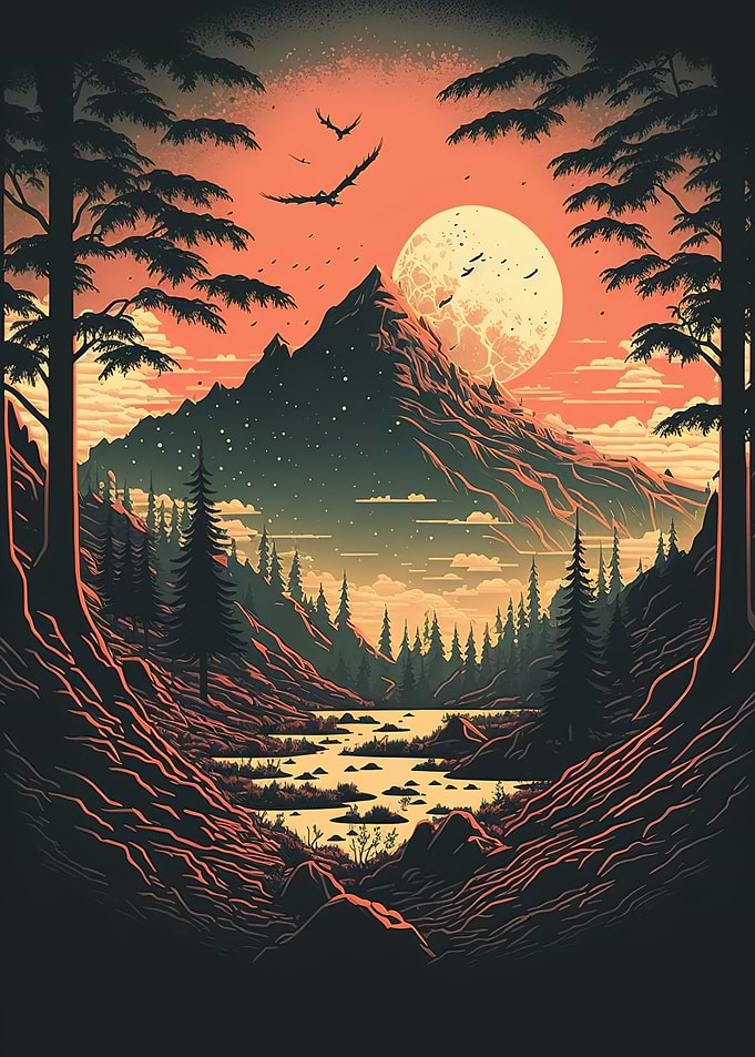 Forest mountains