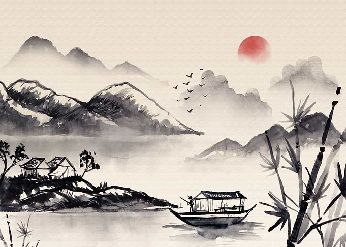 Watercolor Chinese style
