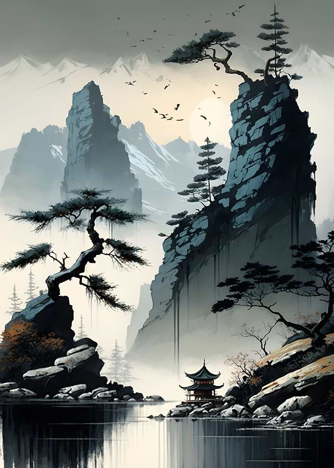 Watercolor Chinese style