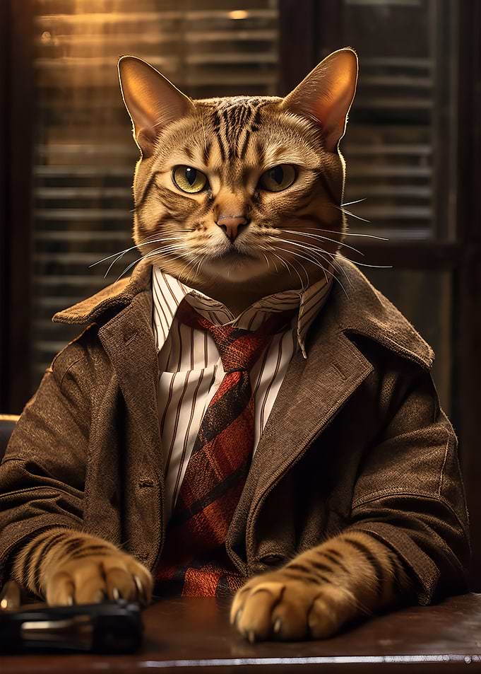Detective Bengal cat