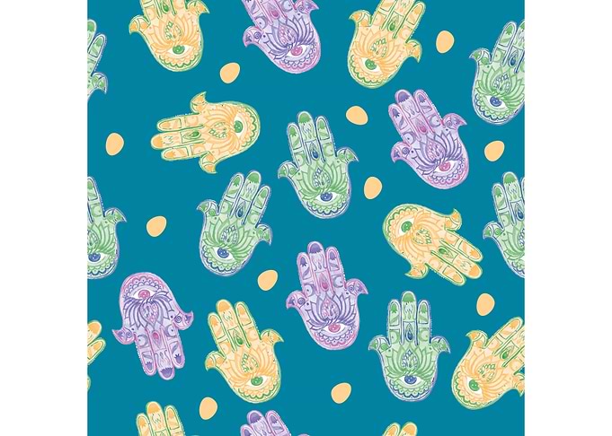 Seamless pattern of hamsa