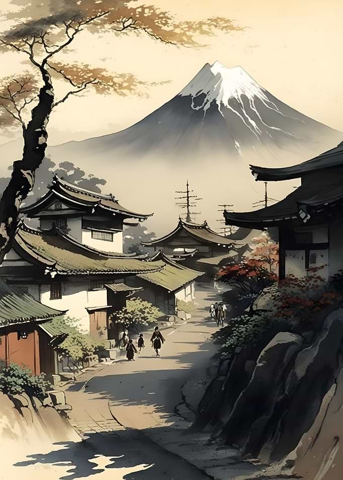 House with a mountain