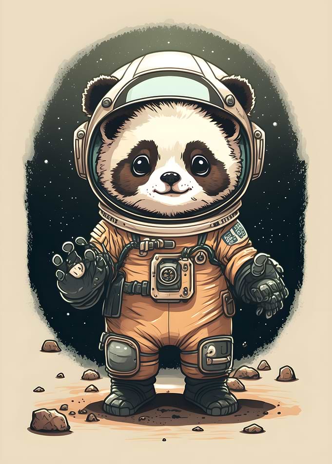 Cute panda astronaut