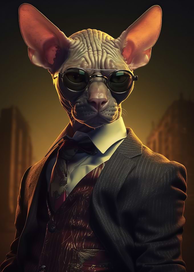 Gangster Sphinx cat
