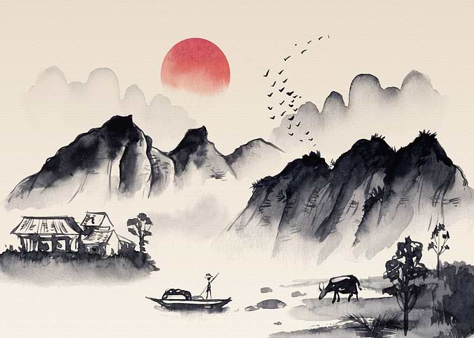 Watercolor Chinese style