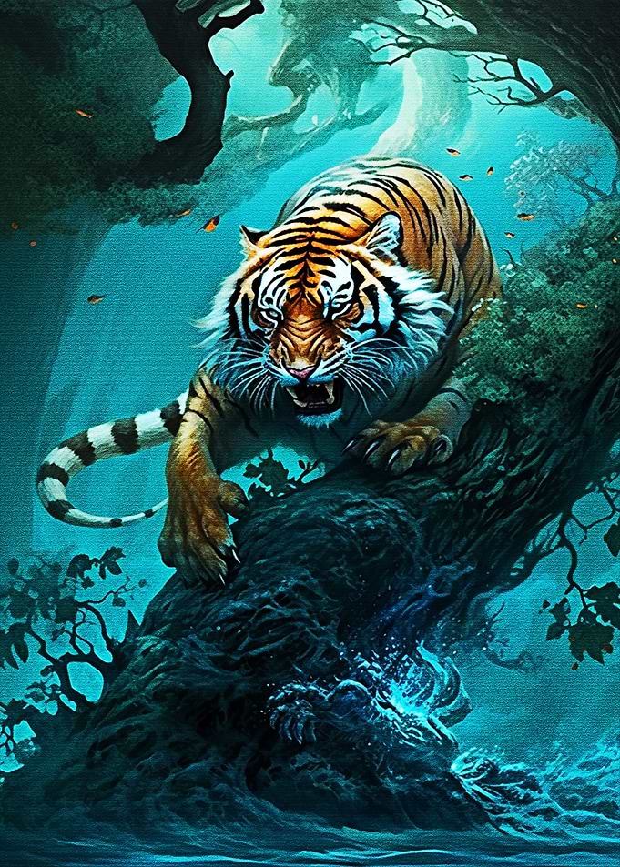 Asian mythical tiger