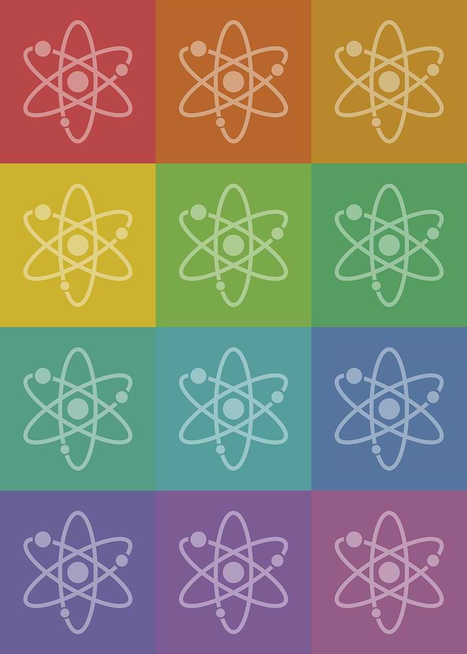 Atom Science Icons Pop Art