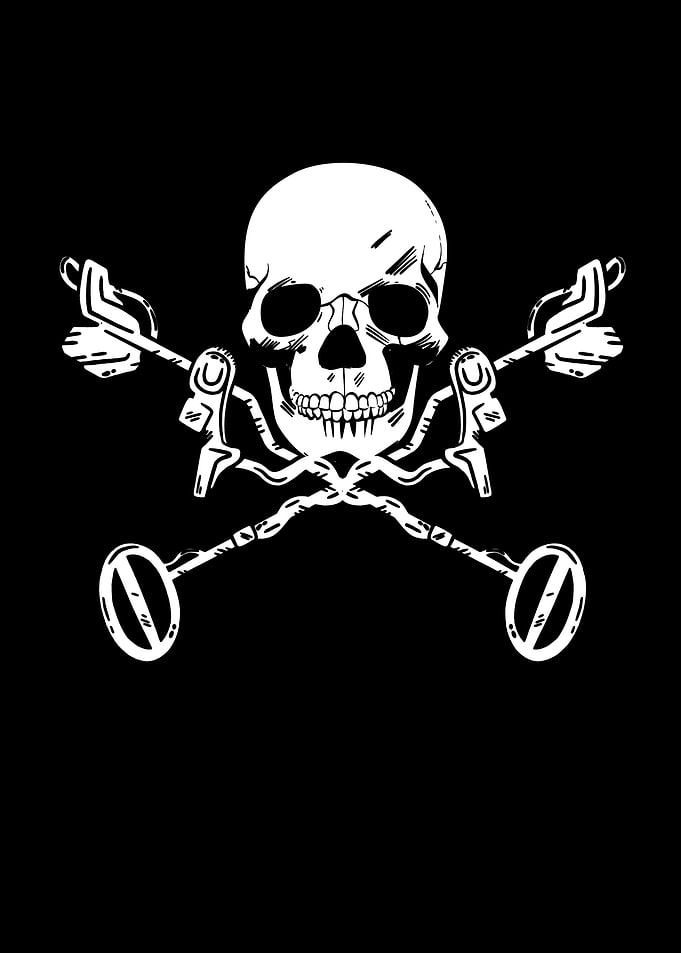 Gold Mining Miner Skull