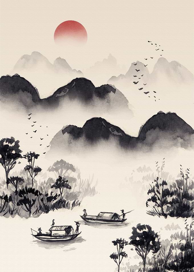 Watercolor Chinese style