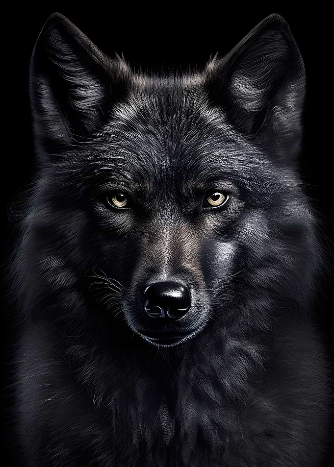 portrait black wolf poster
