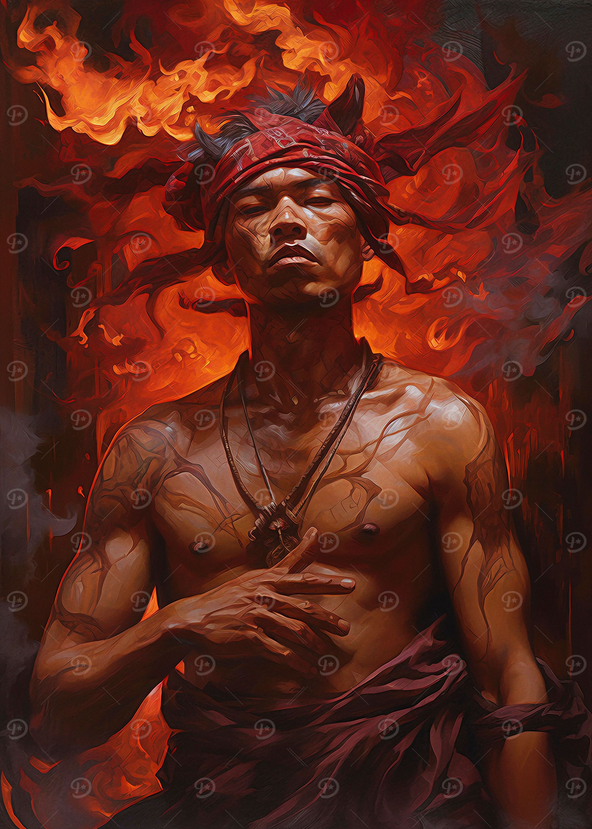 Epic Fantasy Fire Mage Red