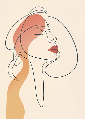 Abstract Woman Lines Face