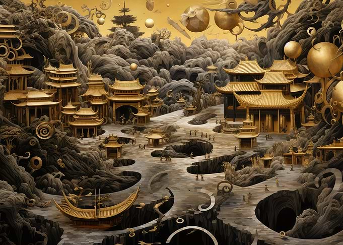 China golden cuty abstract