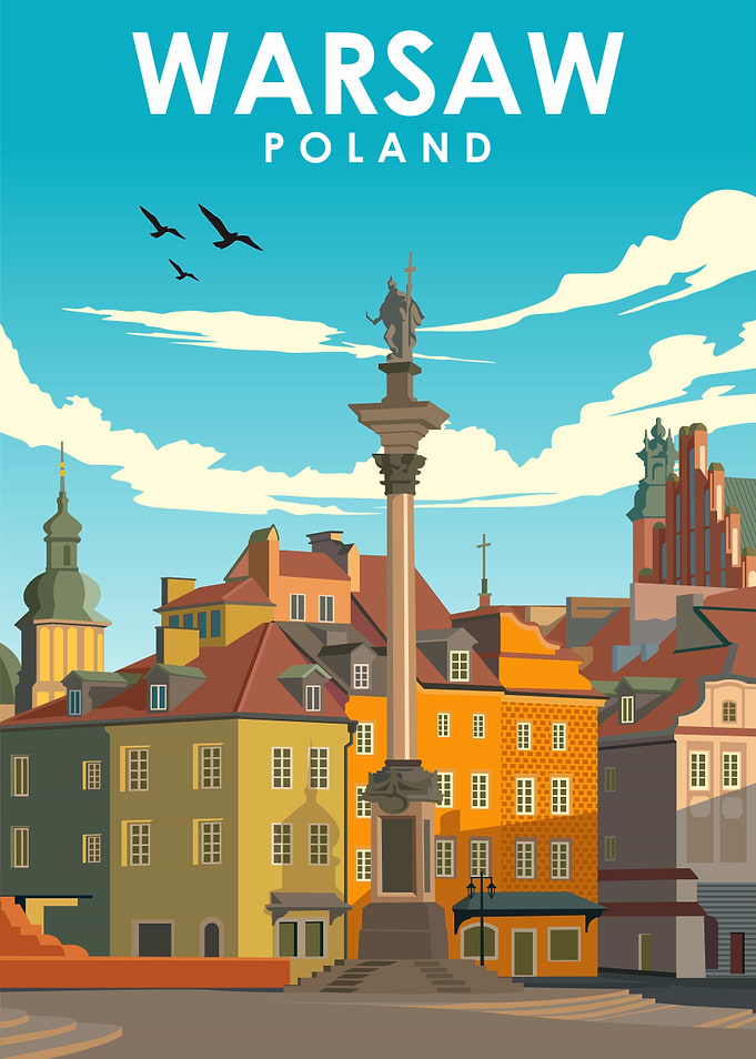 Warsaw Poland Travel Art
