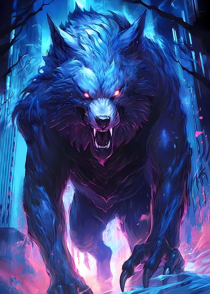 Giant Blue Wolf