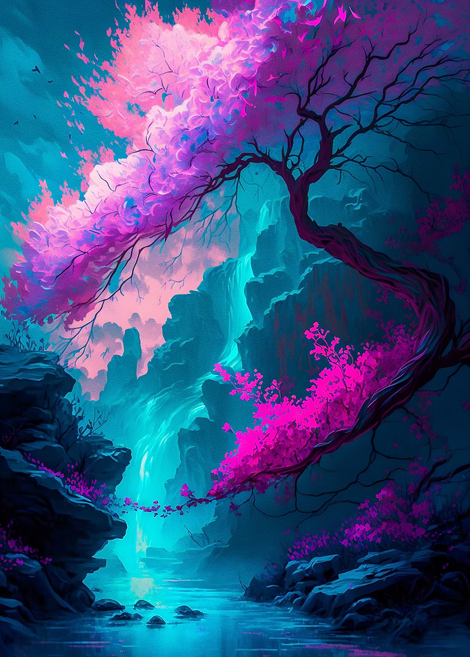 Pink cherry blossom nature