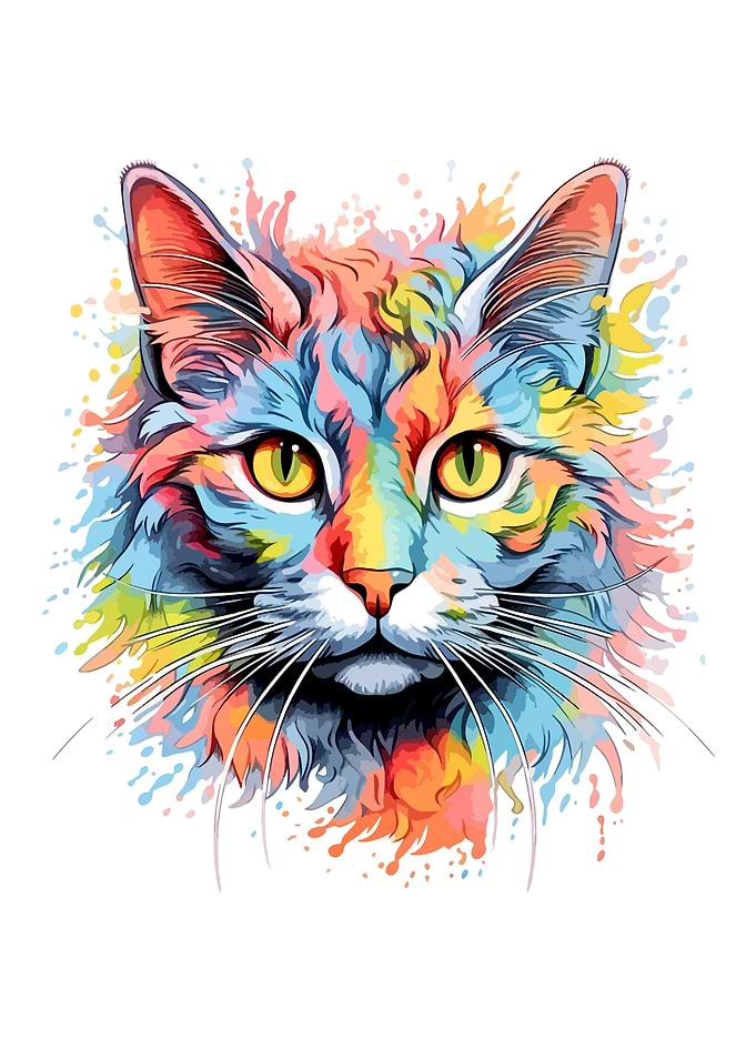 Cat in watercolor