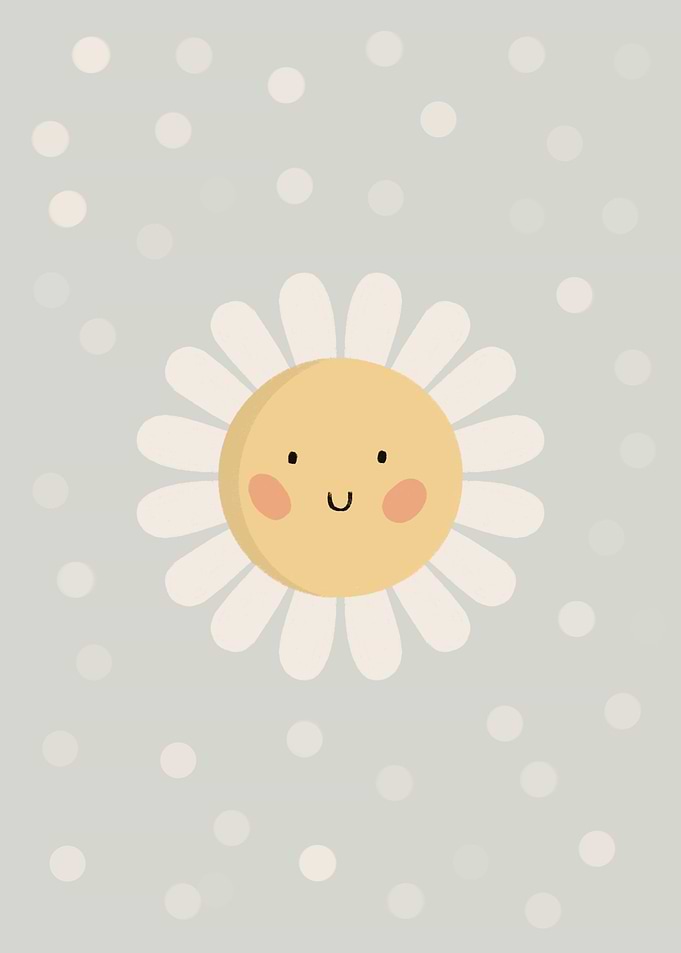 Cute smiley daisy flower