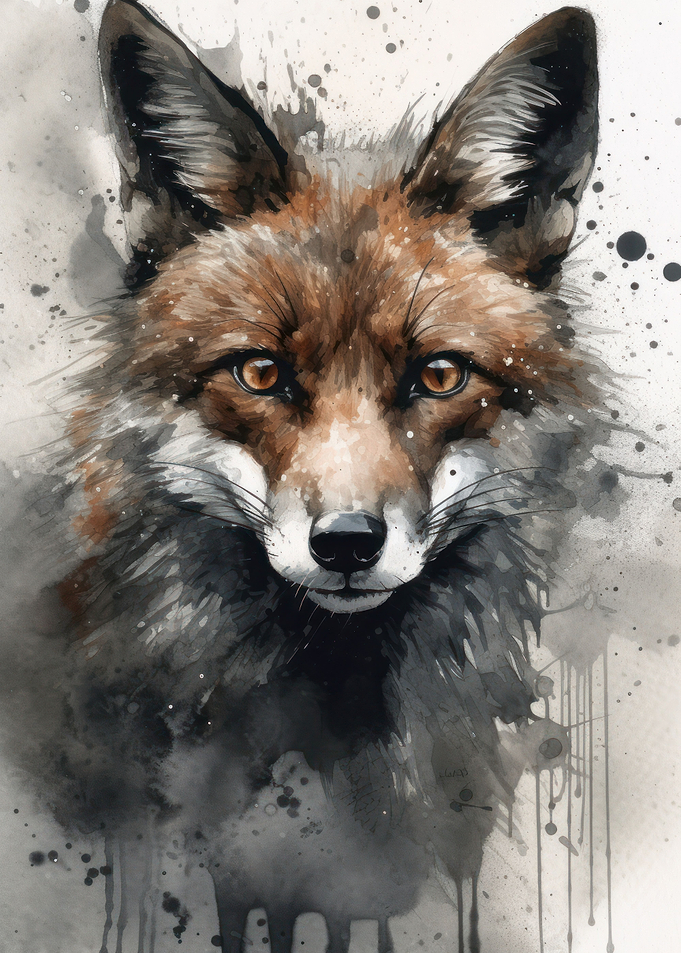 Fox Wild Charm Watercolor