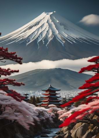 Japan Mountain Fuji Winter