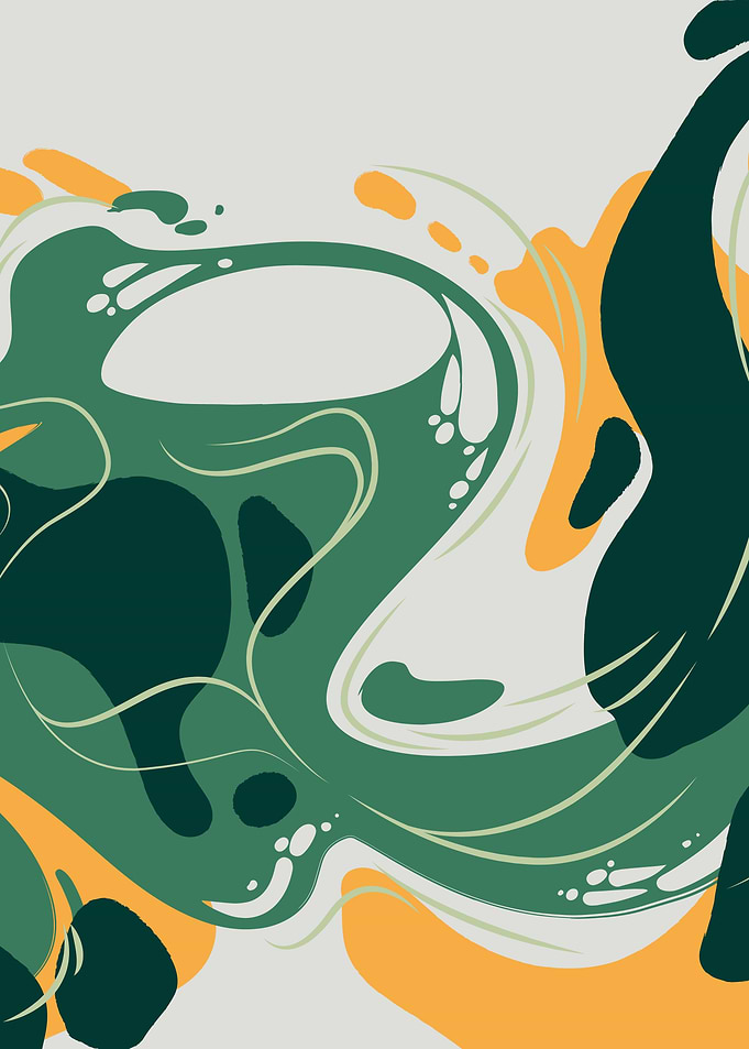 Abstract Green Watercolor