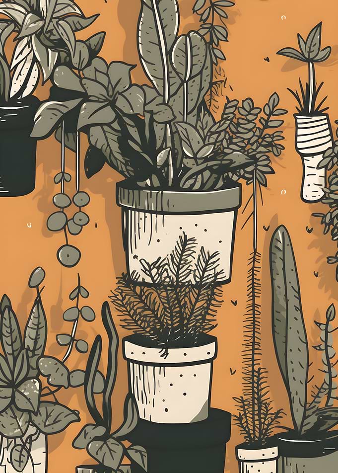 Abstract Plant Room orange