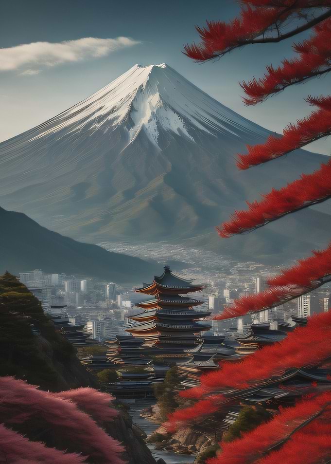 Summer Mountain View Japan