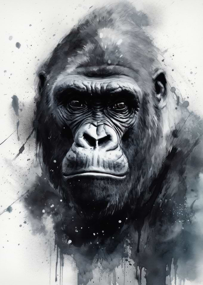 Gorilla Beauty Watercolor