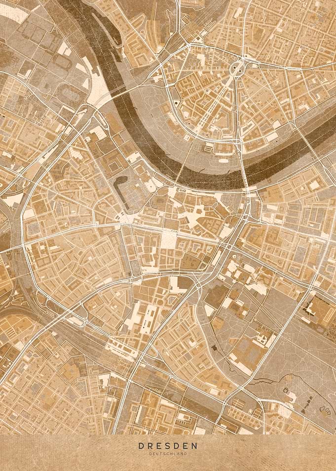 Sepia Dresden center map