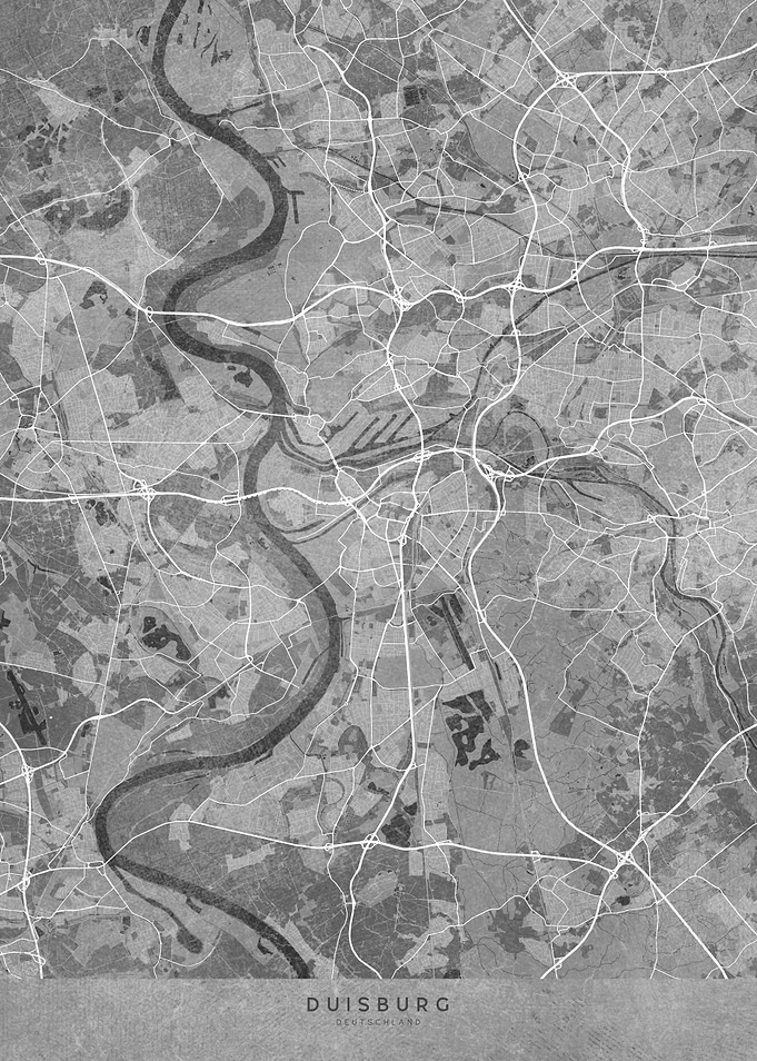 Duisburg map in gray