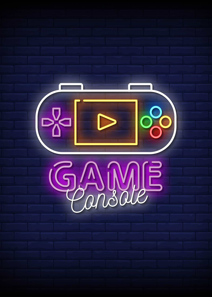 Game console neon sign