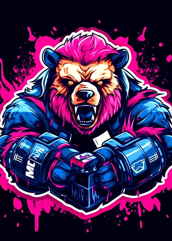 Funny bear playing game