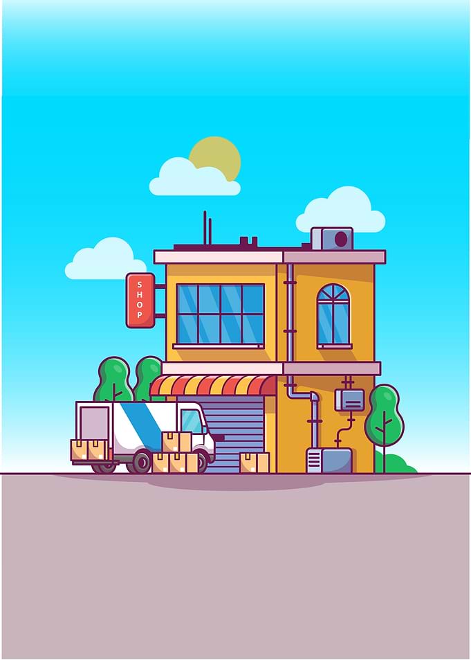 Shop Building Cartoon