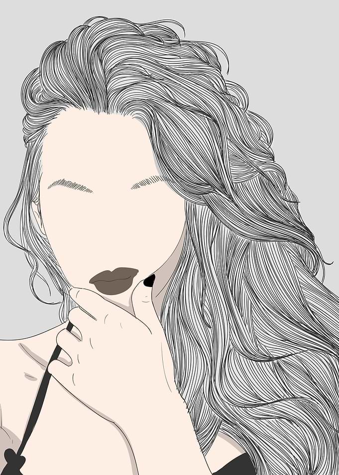 Girl with Beautiful Hair