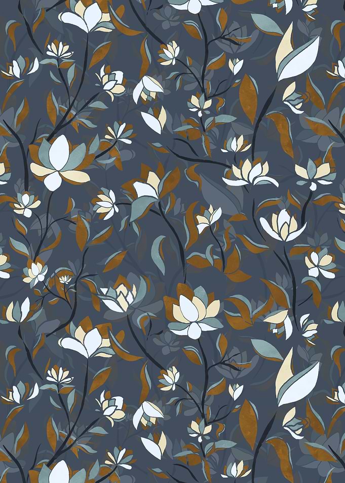 Blue Maximalist Floral