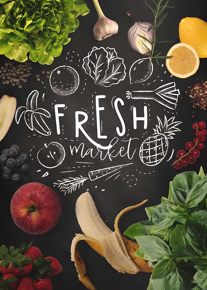 Food Market chalk board