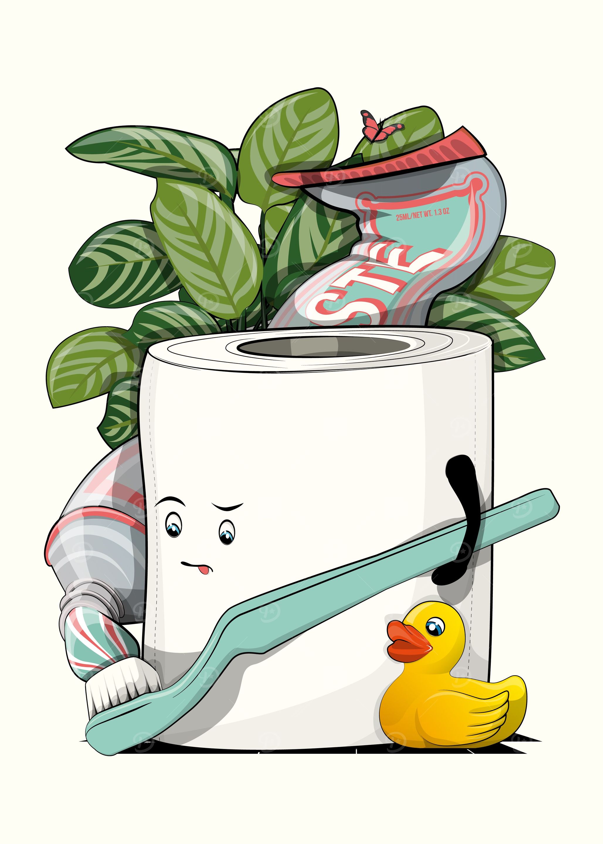 Loo Paper Cleaning Teeth