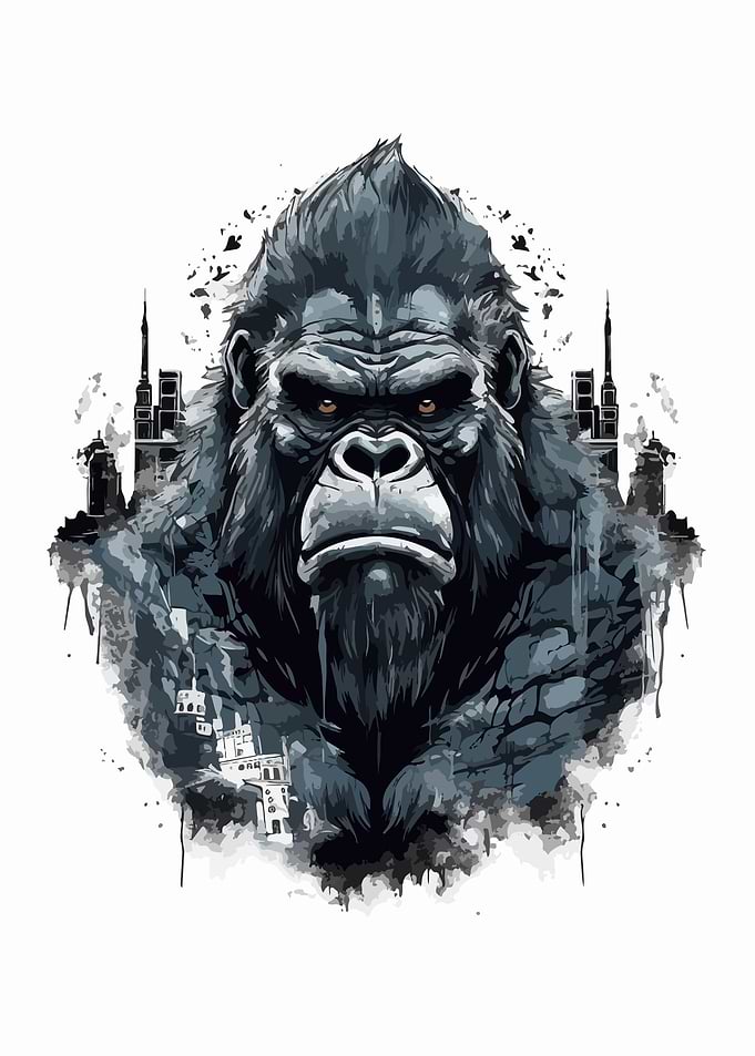 King kong in watercolor