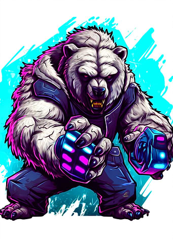 Funny bear playing game