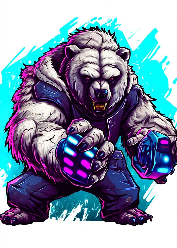 Funny bear playing game